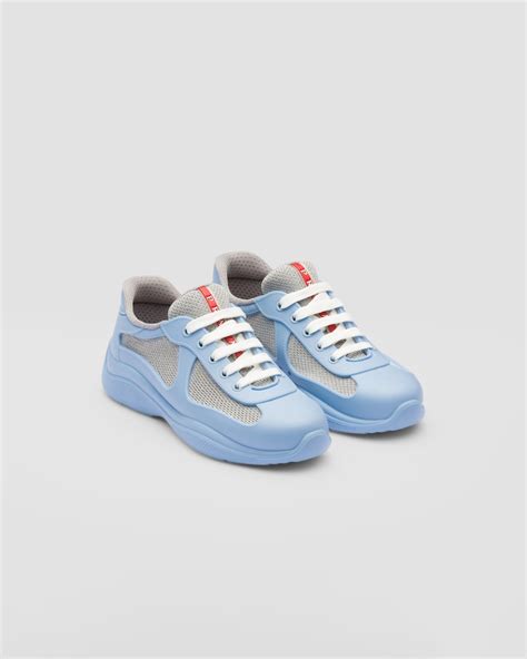 blue and grey prada sneakers|Prada rubber sneakers.